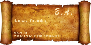 Baros Aranka névjegykártya
