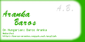 aranka baros business card